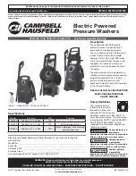 Campbell Hausfeld PW1825 Operating Instructions And Parts Manual предпросмотр