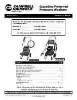 Preview for 1 page of Campbell Hausfeld PW2002 Product Manual