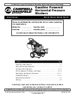 Preview for 1 page of Campbell Hausfeld PW2120 Product Manual