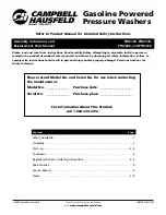 Preview for 1 page of Campbell Hausfeld PW2120 User Manual