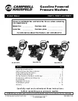 Preview for 1 page of Campbell Hausfeld PW2770 Operating Instructions And Parts Manual