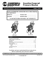 Предварительный просмотр 1 страницы Campbell Hausfeld PW2802 Operating And Parts Manual