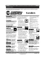 Campbell Hausfeld Sanders Operating Instructions Manual preview