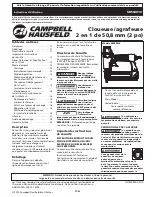 Предварительный просмотр 11 страницы Campbell Hausfeld SB504010 Operating Instructions Manual