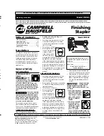 Предварительный просмотр 1 страницы Campbell Hausfeld SN258K Operating Instructions Manual