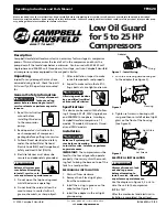 Campbell Hausfeld TF0628 Operating Instructions And Parts Manual preview