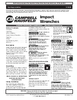 Preview for 1 page of Campbell Hausfeld TL140289 Operating Instructions Manual