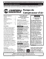Preview for 9 page of Campbell Hausfeld VH300300 Operating Instructions And Parts List Manual