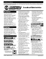 Preview for 15 page of Campbell Hausfeld Welder/Generator Operating Instructions Manual