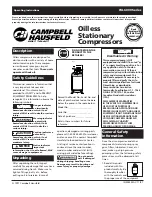 Preview for 1 page of Campbell Hausfeld WL6000 Series Operating Instructions Manual