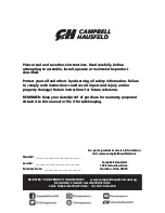 Preview for 2 page of Campbell Hausfeld XT002000 Operating Instructions Manual