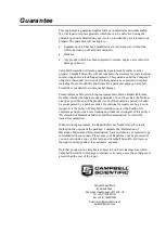 Предварительный просмотр 3 страницы Campbell 110PV Product Manual