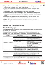 Preview for 41 page of Camplux CA318 Use & Care Manual