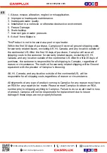 Preview for 46 page of Camplux CA318 Use & Care Manual