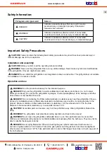 Preview for 3 page of Camplux FMGG302B Instructions For Installation And Use Manual