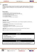 Preview for 2 page of Camplux FMGG303B Instructions For Installation And Use Manual