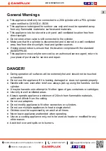 Preview for 3 page of Camplux JK-6330 Instructions For Installation And Use Manual