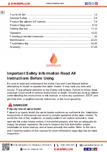 Preview for 4 page of Camplux Pro BD158 Use & Care Manual