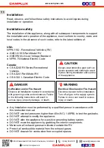 Preview for 12 page of Camplux RS264 Instructions For Installation And Use Manual