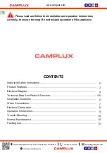 Предварительный просмотр 2 страницы Camplux TE04 Use & Care Manual