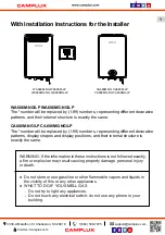 Preview for 3 page of Camplux WA686M-NG Use & Care Manual