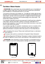 Preview for 6 page of Camplux WA686M-NG Use & Care Manual