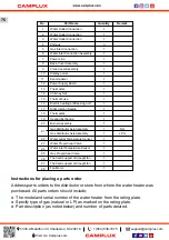 Preview for 78 page of Camplux WA686M-NG Use & Care Manual