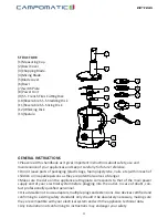 Preview for 3 page of Campomatic FP700 grand chef Instruction Manual