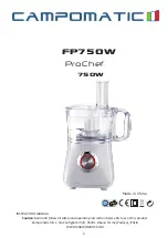 Campomatic ProChef FP750W Instruction Manual preview