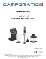 Preview for 1 page of Campomatic SB850SS Instruction Manual