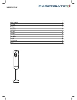 Предварительный просмотр 2 страницы Campomatic SB850SS Instruction Manual