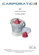 Campomatic vitaSqueeze J25 Instruction Manual preview