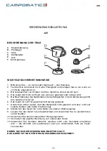 Preview for 15 page of Campomatic vitaSqueeze J25 Instruction Manual