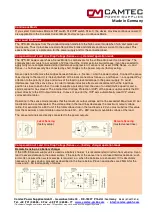 Предварительный просмотр 9 страницы Camtec CPS-EX2000.024 Manual