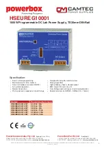 Preview for 1 page of Camtec HSEUREG10001 Series Manual