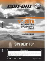 Preview for 1 page of Can-Am SPYDER F3TM 2016 Operator'S Manual