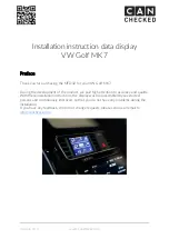 Предварительный просмотр 1 страницы CAN CHECKED MFD32 Installation Instruction Data Display