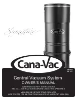 Cana-Vac Signature XLS970 Owner'S Manual preview