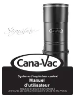 Предварительный просмотр 9 страницы Cana-Vac Signature XLS970 Owner'S Manual