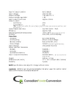 Preview for 4 page of Canadian Power Conversion CPC-20 Owner'S Manual