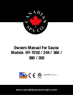 Предварительный просмотр 1 страницы Canadian Spa HY-Y202 Owner'S Manual