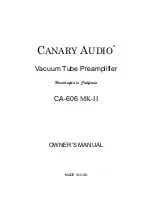 CANARY AUDIO CA-606 MK-II Owner'S Manual preview