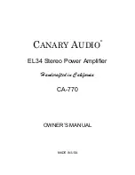 CANARY AUDIO CA-770 Owner'S Manual preview