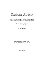 CANARY AUDIO CA-800 Owner'S Manual preview