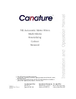 Canature 785 Installation And Operation Manual preview
