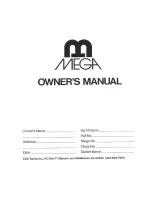 Preview for 1 page of C&C Yachts Mega Owner'S Manual