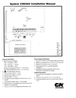 C&K systems 236I3AU Installation Manual предпросмотр