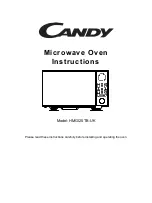 Preview for 1 page of Candy 700 Instructions Manual