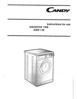 Предварительный просмотр 1 страницы Candy AQW 130 Instructions For Use Manual