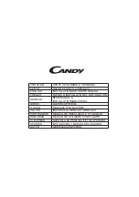 Candy CA32805 Installation And User Manual preview